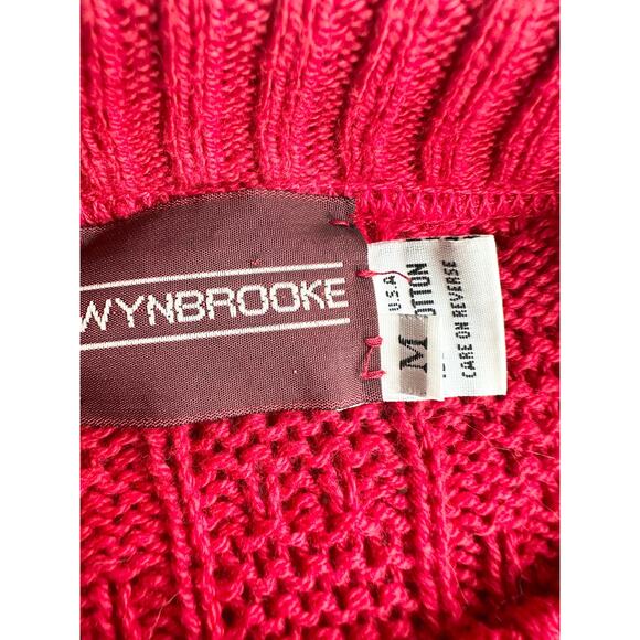 80’s Red Cotton Cable Knit Sweater size Medium - Picture 7 of 13